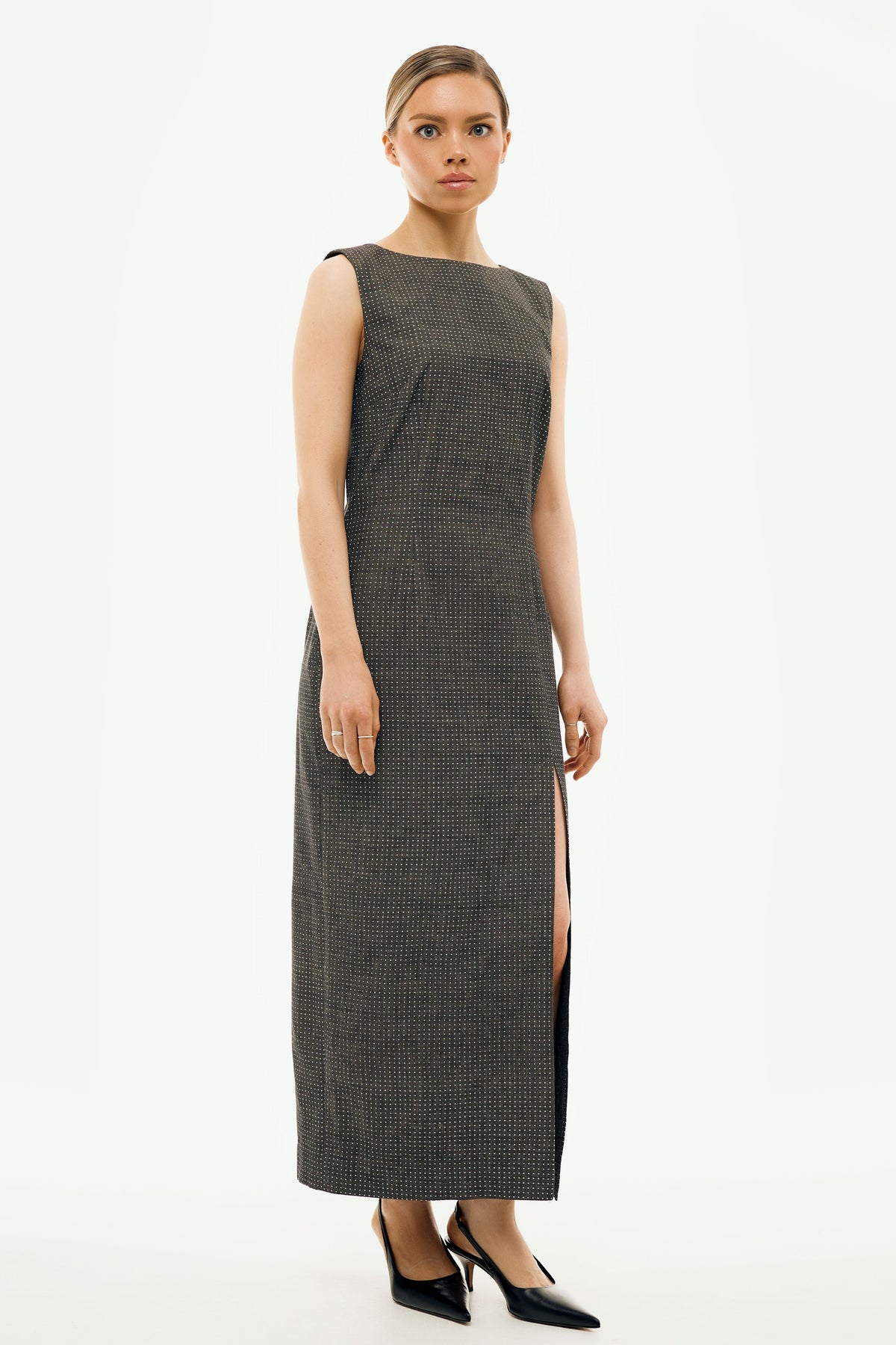 Michelle Polka Dot Black Maxi Dress | Organic Cotton