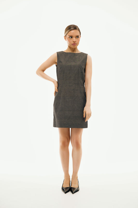 100% Organic Cotton Short Dress 'Anna' in Black