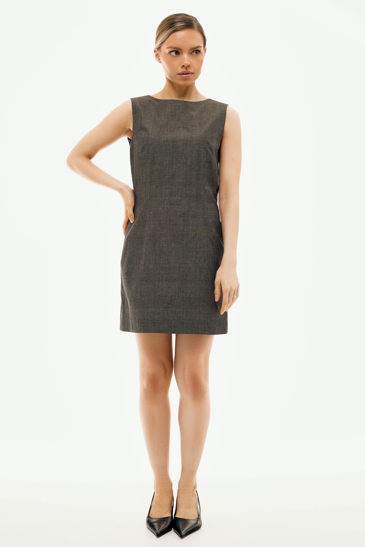 Anna Black Mini Dress | Organic Cotton