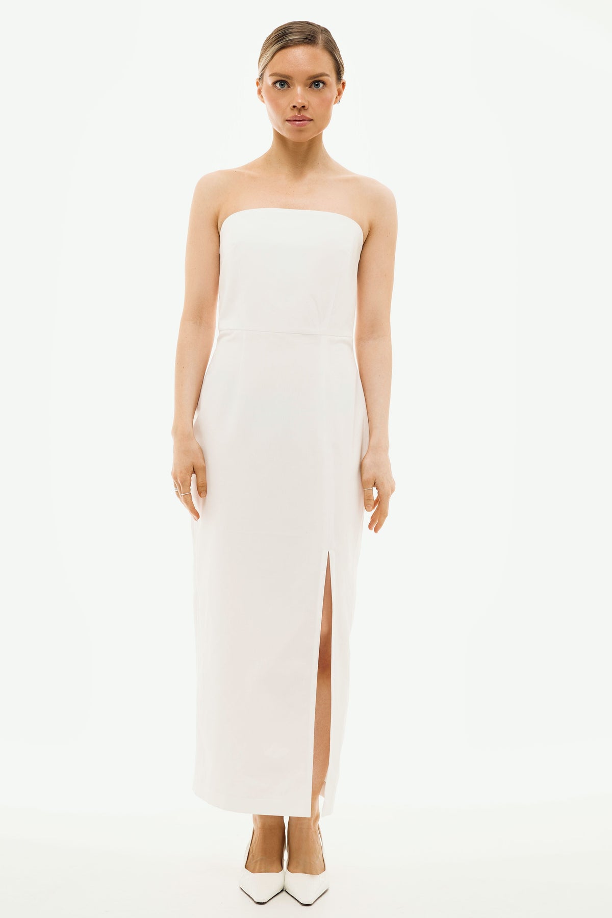 Isabella White Strapless Maxi Dress | Organic Cotton