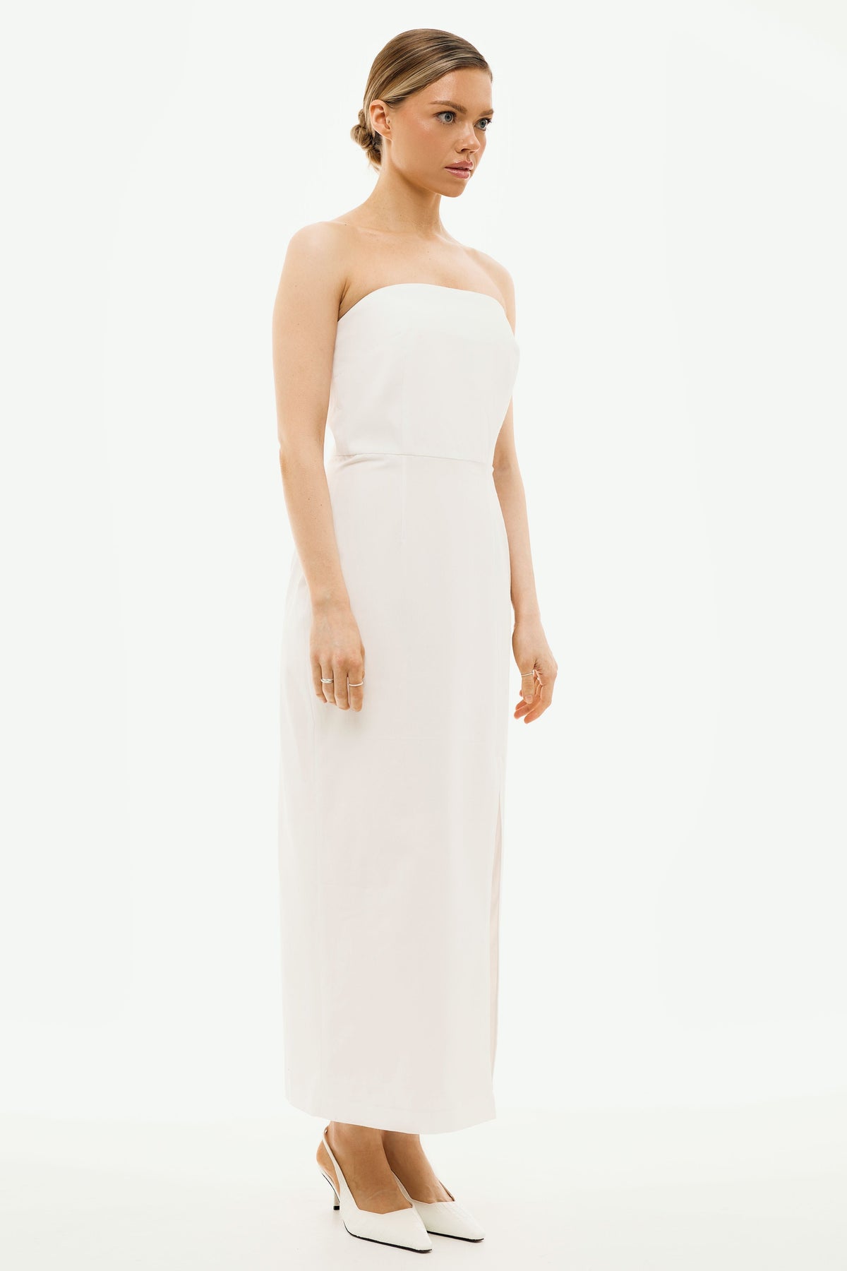 Isabella White Strapless Maxi Dress | Organic Cotton