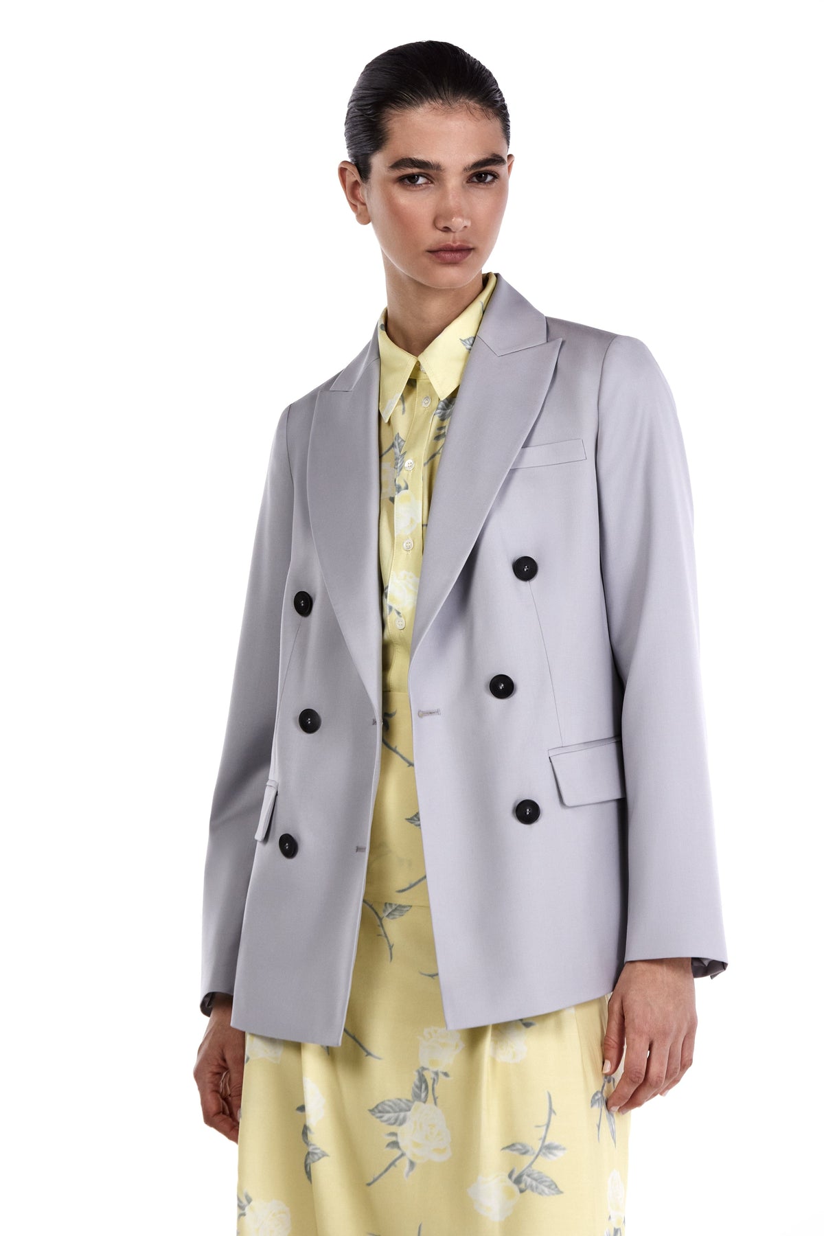 Me Esse Adeline Roses Print Blouse in Lemon Yellow