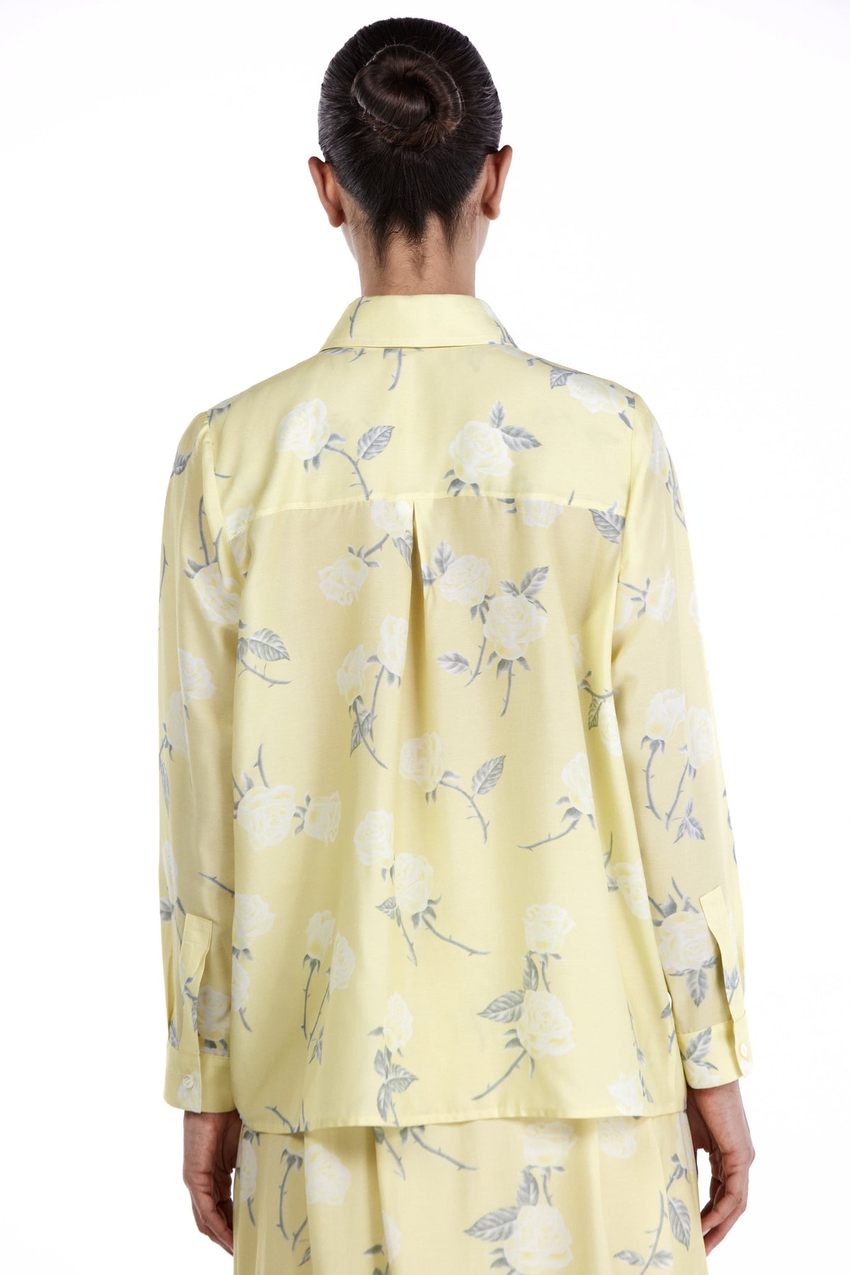 Me Esse Adeline Roses Print Blouse in Lemon Yellow