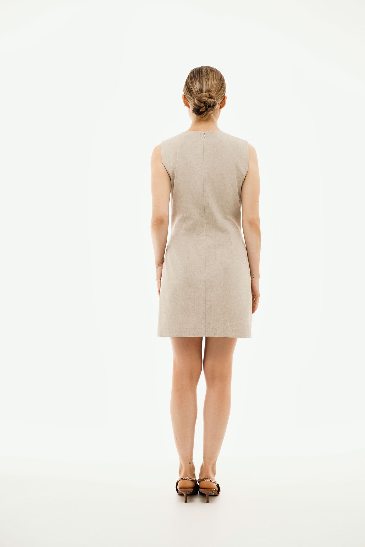 Me Esse Anna Beige Mini Dress | Organic Cotton