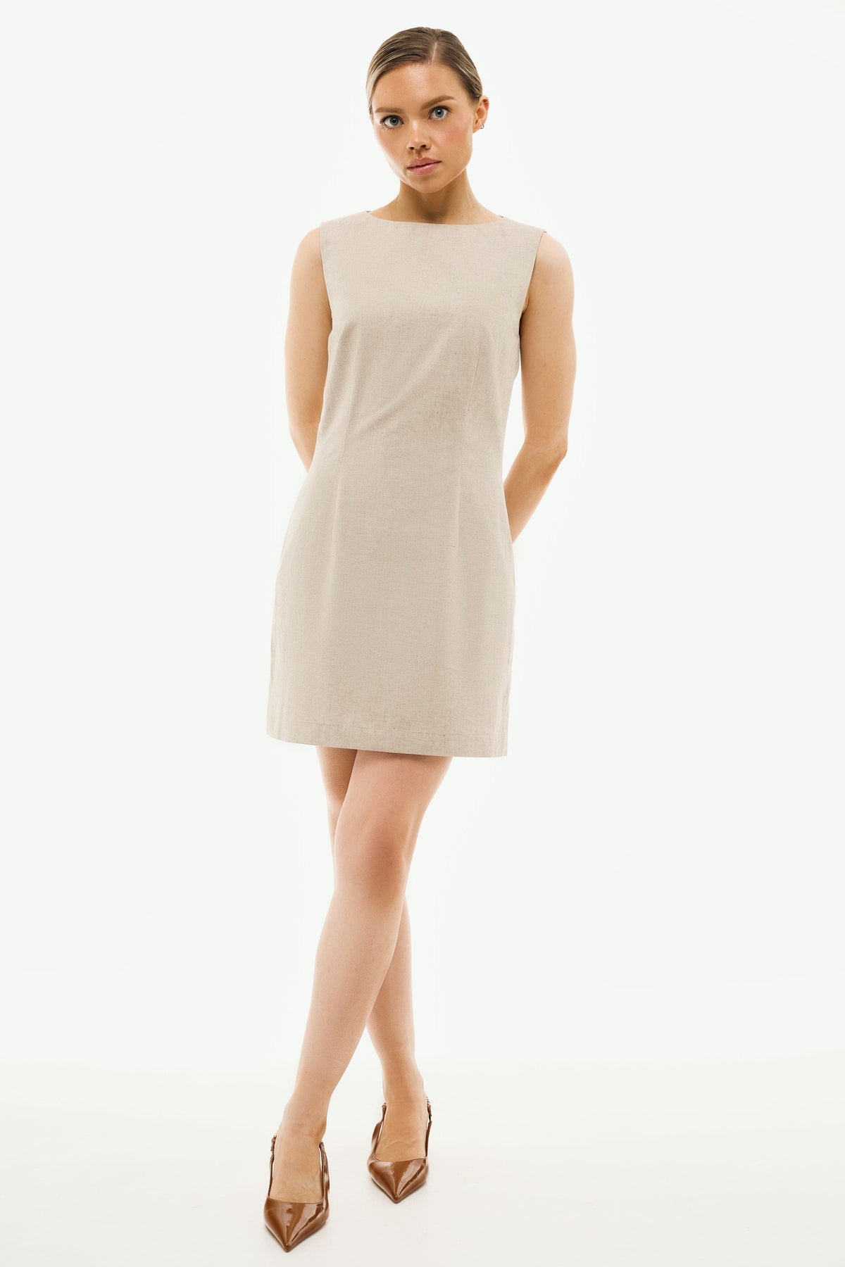 Me Esse Anna Beige Mini Dress | Organic Cotton