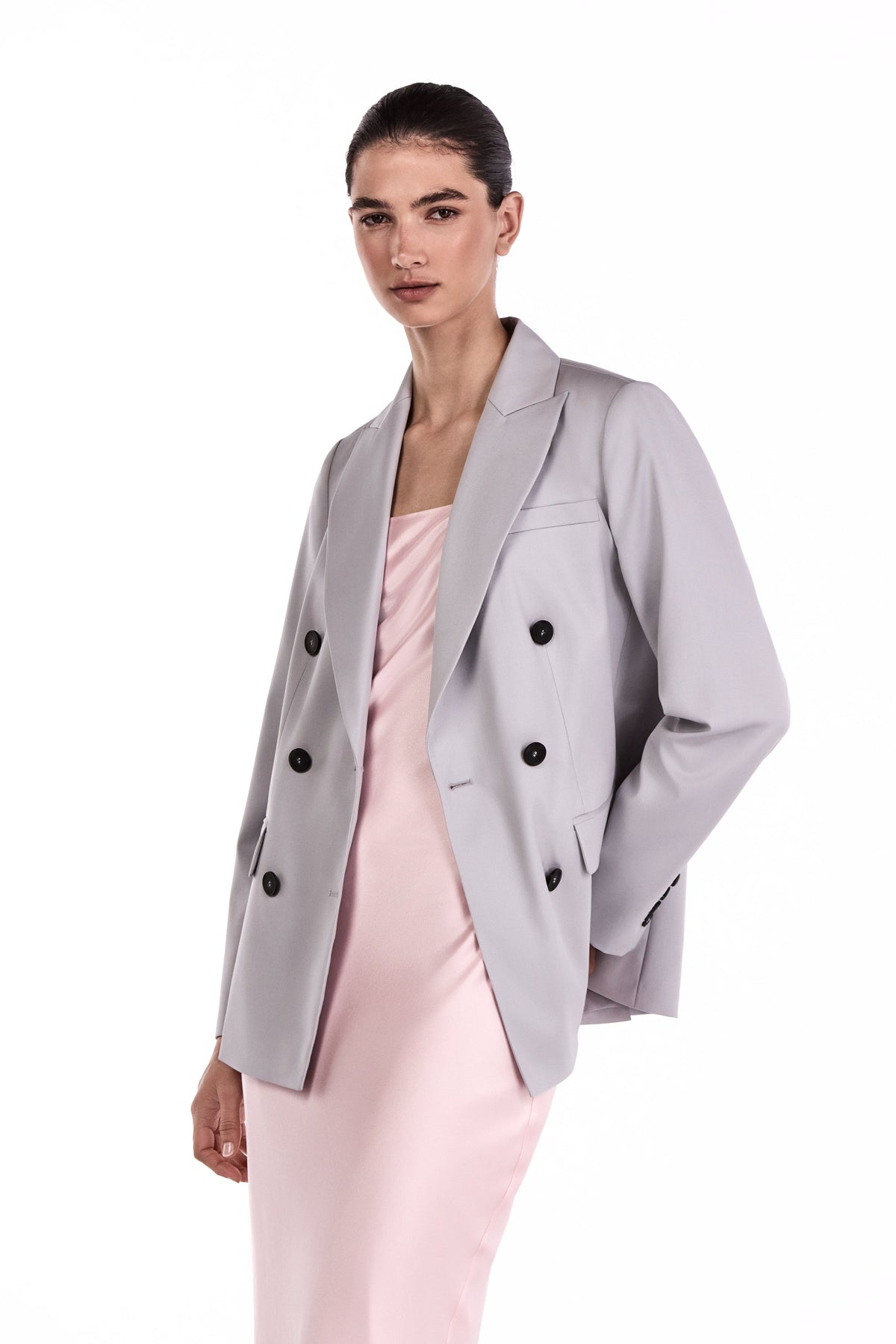 Me Esse Aurora Marshmallow Pink Slip Dress | Stone-Washed Silk