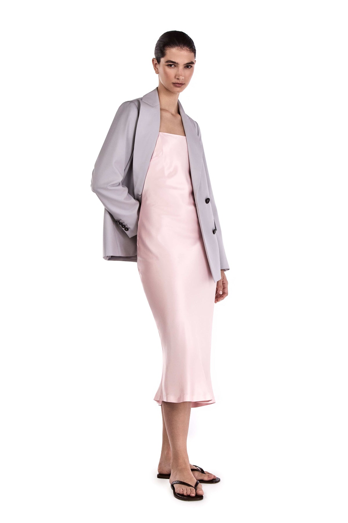 Me Esse Aurora Marshmallow Pink Slip Dress | Stone-Washed Silk