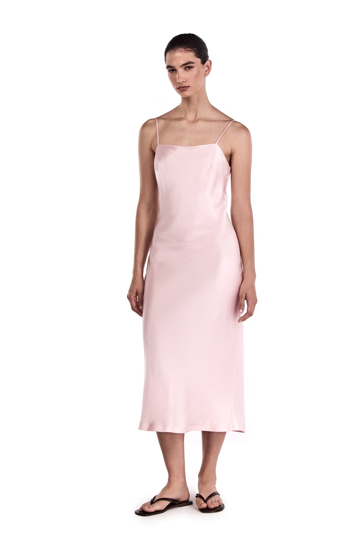 Me Esse Aurora Marshmallow Pink Slip Dress | Stone-Washed Silk