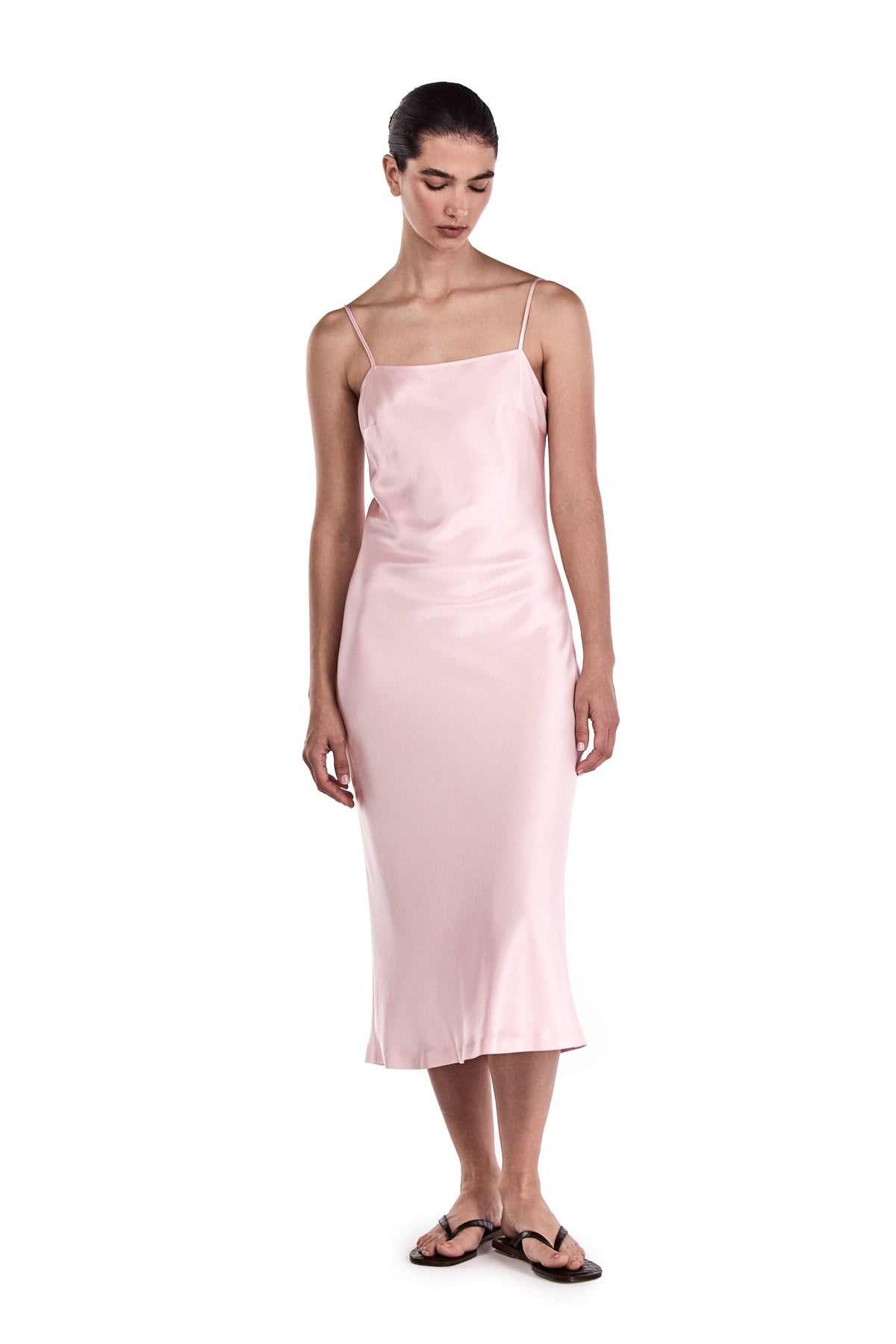 Me Esse Aurora Marshmallow Pink Slip Dress | Stone-Washed Silk