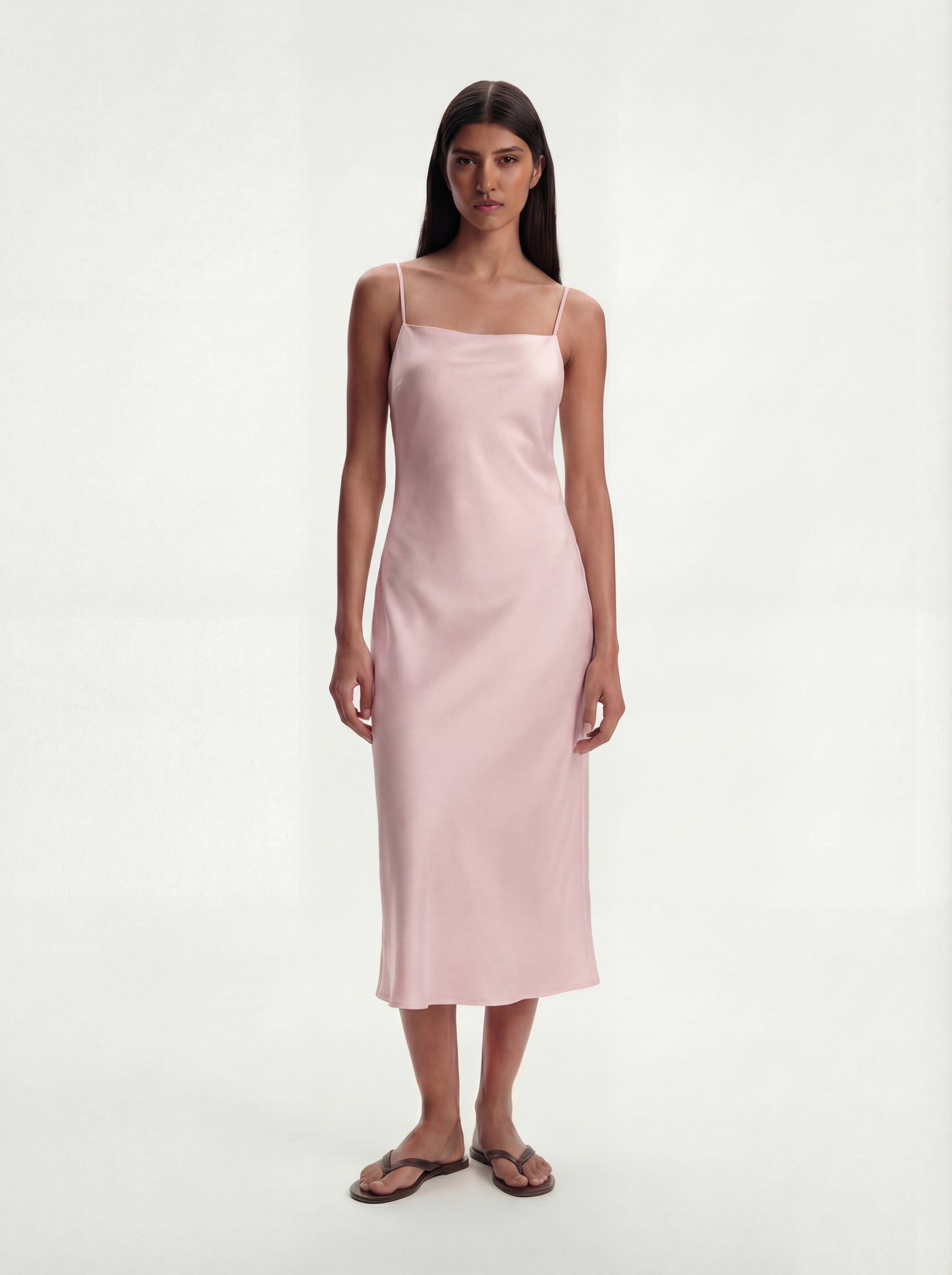 Aurora Marshmallow Pink Slip Dress | Stone-Washed Silk - Me Esse Aurora Marshmallow Pink Slip Dress | Stone-Washed Silk - Me Esse