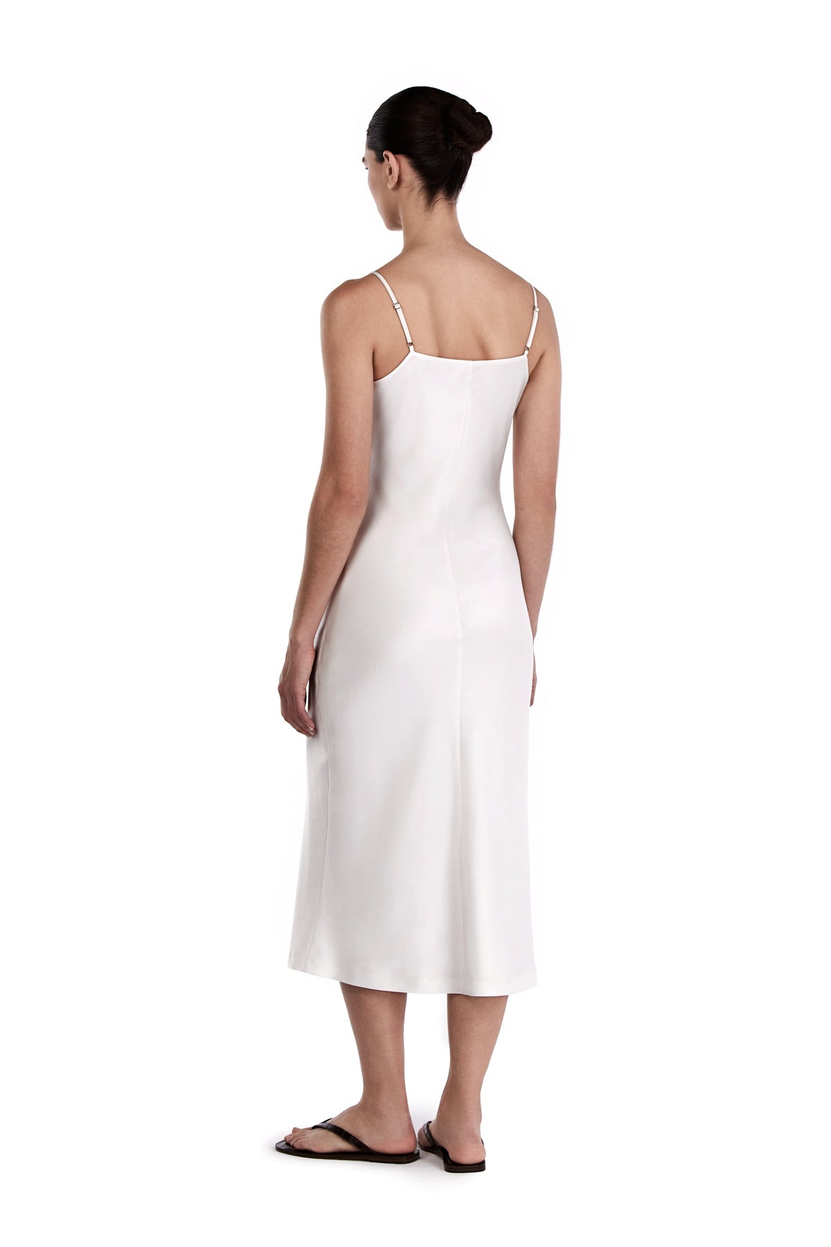 Me Esse Aurora Stalactite White Slip Dress | Stone-Washed Silk