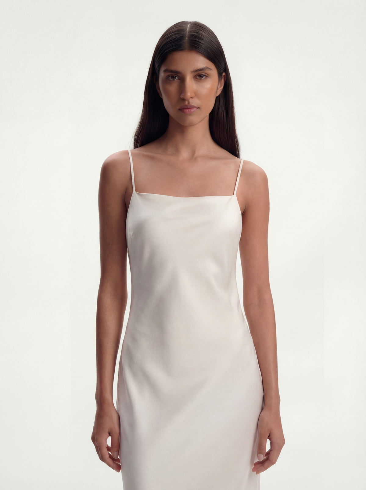 Me Esse Aurora Stalactite White Slip Dress | Stone-Washed Silk