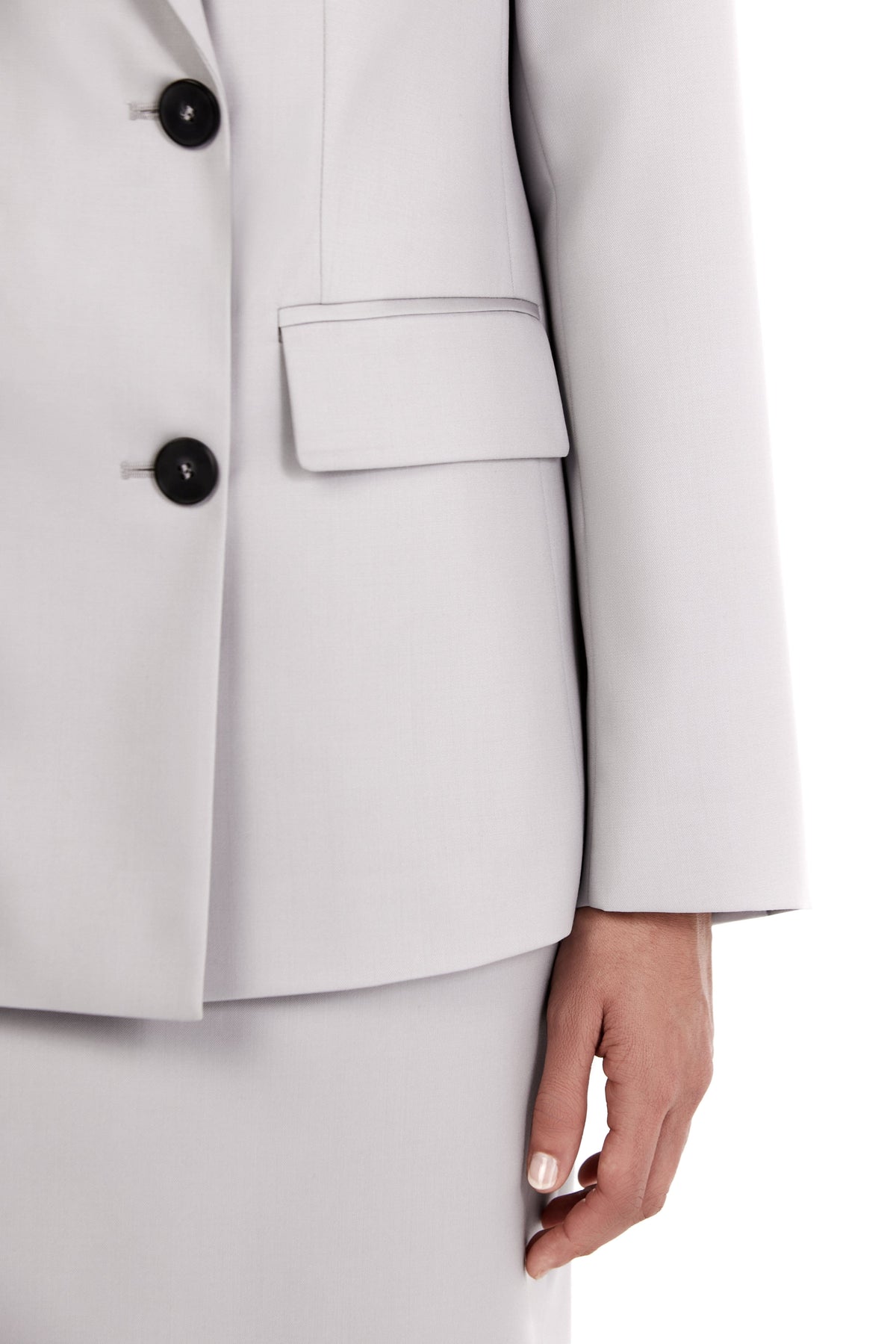 Me Esse Emma Double Breasted Blazer in Platinum Grey