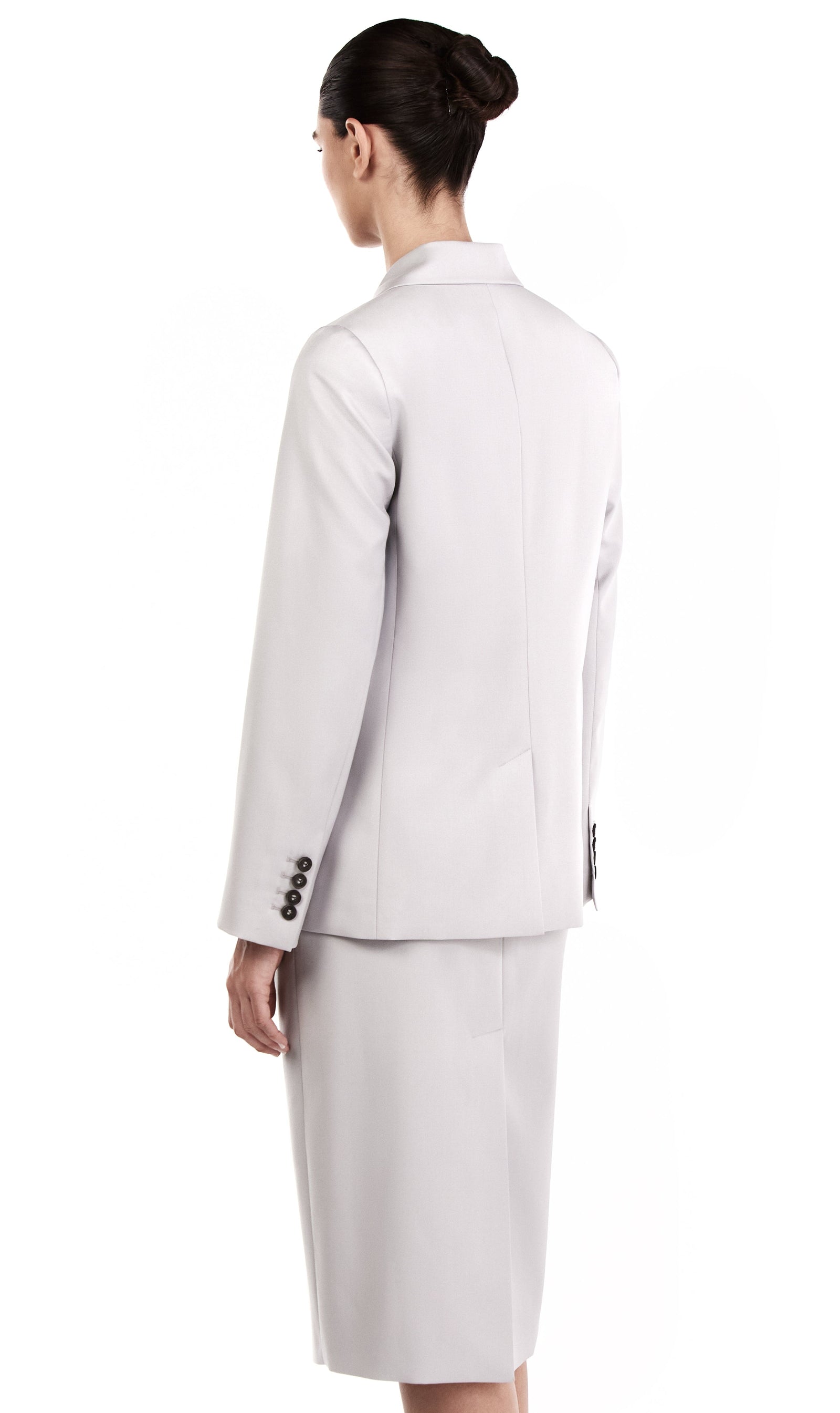 Me Esse Emma Double Breasted Blazer in Platinum Grey