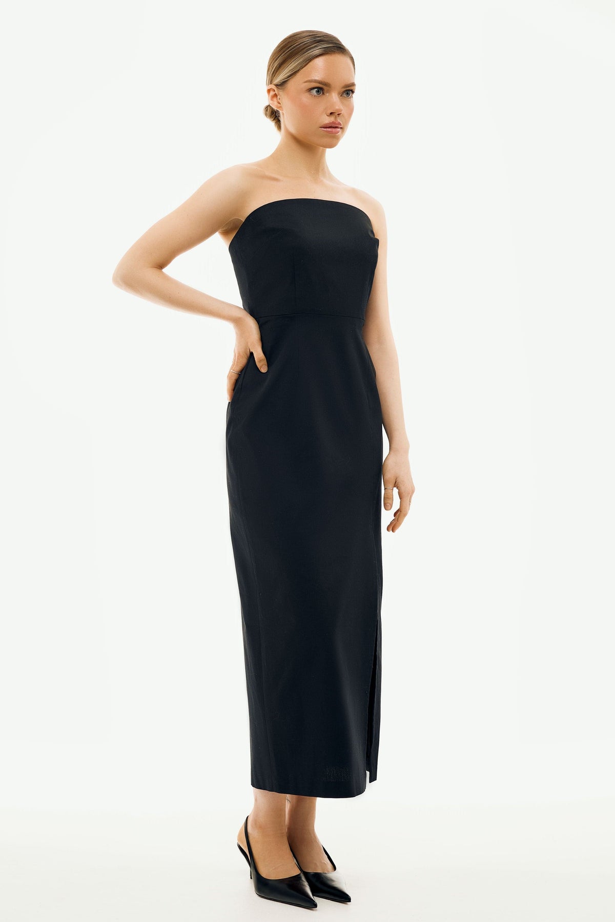 Me Esse Isabella Black Strapless Maxi Dress | Organic Cotton