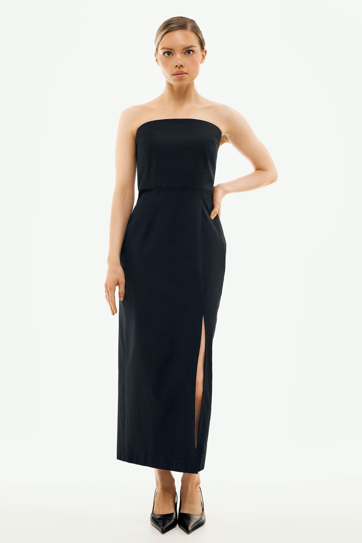 Me Esse Isabella Black Strapless Maxi Dress | Organic Cotton