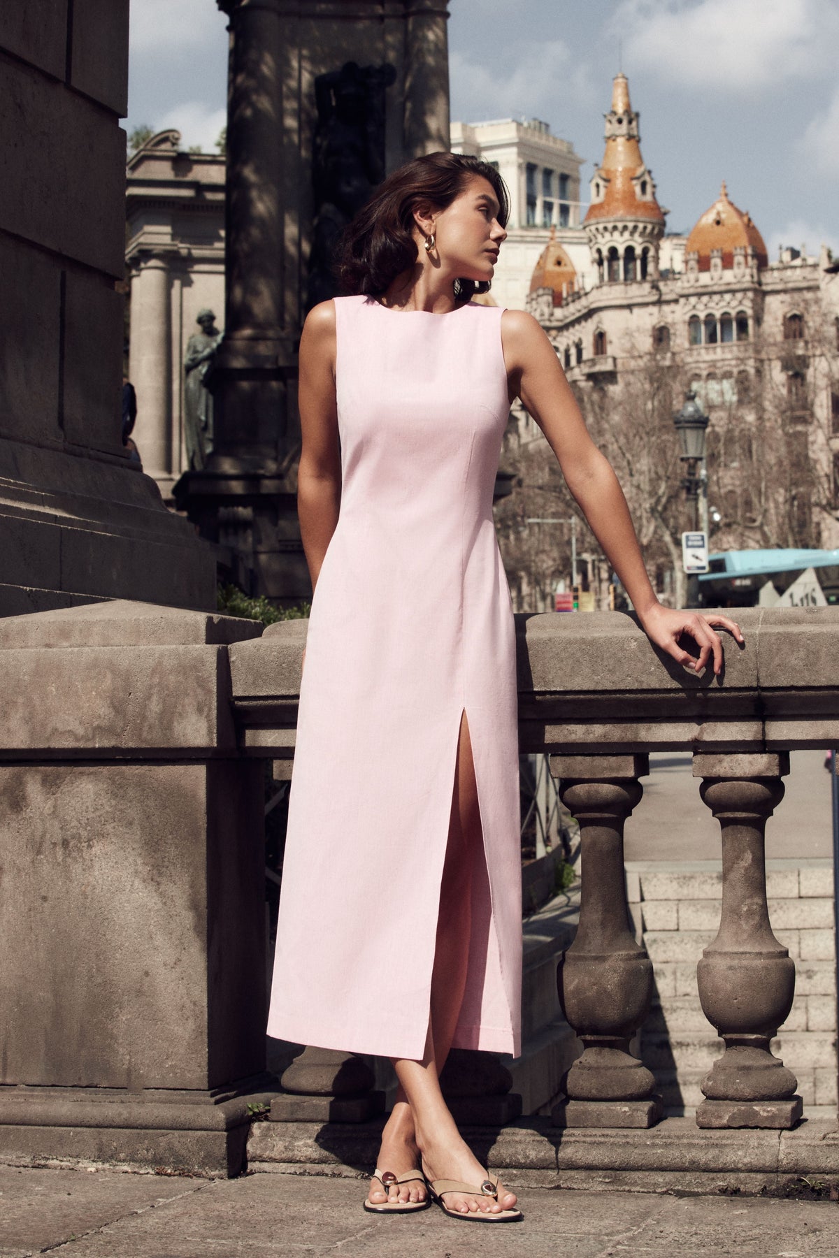 Me Esse Michelle Light Pink Maxi Dress | Organic Cotton