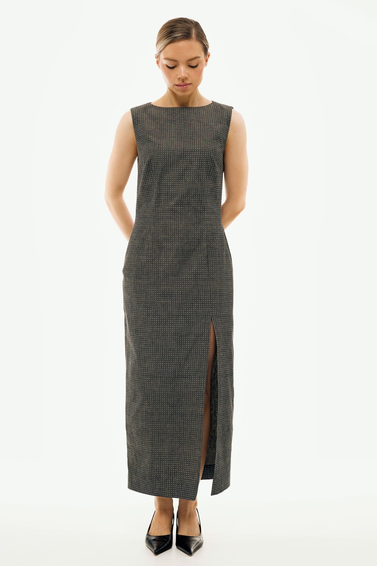 Me Esse Michelle Polka Dot Black Maxi Dress | Organic Cotton